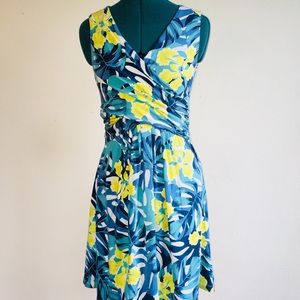 Hawaiian floral print dress XS